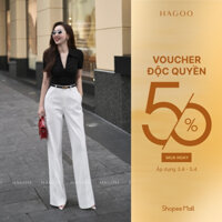 Quần âu vải cho nữ ống đứng hai ly nổi HAGOO hai màu trắng / đen phong cách thanh lịch [Q361]