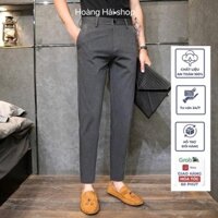 Quần Âu Xám Tiêu Hàn Quốc,Quần tây nam, vải co giãn nhẹ chống nhăn chống xù, chất vải cotton