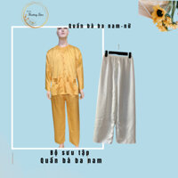 Quần bà ba nam nữ thun. Quần bà ba nam màu nâu. Quần bà ba nữ đủ màu