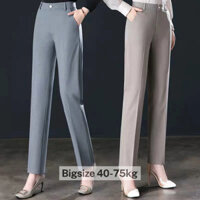 Quần baggy công sở nữ chất vải tuyết mưa quần tây cạp cao bigsize đến 75kg-Mã 333C