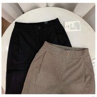 Quần BAGGY dạ, Quần chun nữ, Quần mùa đông vải dạ dày dặn mềm mịn.