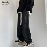 Quần Baggy Dài Ống Rộng Màu Đen Thời Trang Cho Nam Giới Size M-8XL