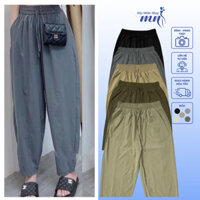 Quần baggy gió thun siêu mềm mịn co giãn 4 chiều cạp chun có dây rút