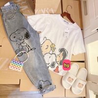 Quần baggy hoạ tiết chú chó ( kèm ảnh thật )