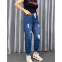 QUẦN BAGGY JEAN 9 TẤC LƯNG THUN NỮ ( cÓ SIZE 36KG_65KG)