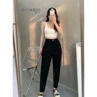 Quần baggy jean đen lưng cao hàng đẹp (kèm hình thật)