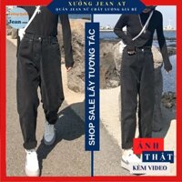 Quần Baggy Jean Đen Nữ Basic, Quần Bò Baggy Nữ Đen Trơn Dễ Mặc Dễ Phối 435