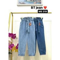 Quần baggy Jean lưng thun nơ cao siêu hot chuẩn mẩu ảnh na