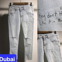 QUẦN BAGGY JEAN NAM CHẤT BÒ ỐNG HƠI RỘNG THÊU CHỮ XÌ TEEN HÈ HÀN QUỐC KIỂU MỚI DB-0911 - DUBAI FASHION