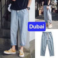 QUẦN BAGGY JEAN NAM CHẤT BÒ XANH LƯNG THUN CẠP CHUN ỐNG RỘNG DÀI SOÁI KA HÈ CỰC HOT TREND DB-31 - DUBAI FASHION
