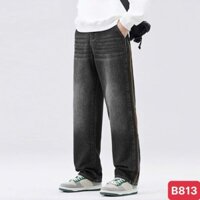 Quần baggy jean nam màu xám ống rộng chất bò co dãn 4 chiều form dáng suông đẹp ADOSHOP MS31 mới