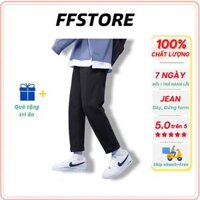 Quần baggy jean nam trơn đen form rộng ống Suông vải dày FFStore - M