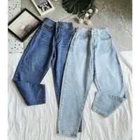 Quần Baggy Jean Nữ Bigsize Đến 80kg Lưng Cao Trơn 3 Màu Chất Mềm Đẹp Ms140
