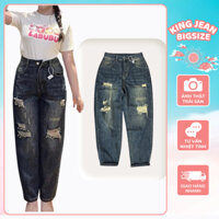 Quần Baggy Jean Nữ Bigsize 55-90kg Xước Rách Gối Cá Tính Siêu Đẹp Chất Jean QCCC5012 QC5015