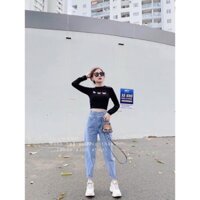 QUẦN BAGGY JEAN NỮ CẠP CAO ( VIDEO - ẢNH THẬT)  ྇