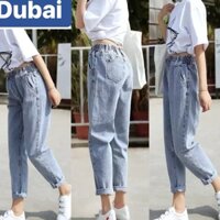 QUẦN BAGGY JEAN NỮ CHẤT BÒ XANH LƯNG THUN CẠP CHUN NHẬT HÀN LƯNG CAO NÂNG MÔNG DB-330 - DUBAI FASHION