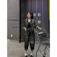 Quần baggy jean nữ lưng cao bigsize 60-95kg thêu chữ, quần bò tôn dáng che khuyết điểm phía sau phối chun dễ mặc