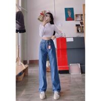 Quần baggy jean nữ ống rộng cao cấp chất bò dày dặn mẫu mới hot hit MS771