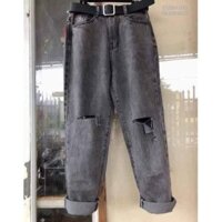 Quần baggy jean nữ ống túm