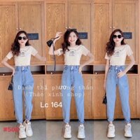 Quần Baggy Jean Nữ Phối Cạp Quần Đẹp Cao Cấp Hàng Chuẩn SHop