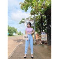 Quần baggy jean nữ Quân baggy rách-Quần baggyjean cạp cao