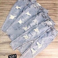 Quần baggy jean nữ rách thời trang