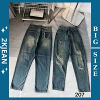 Quần baggy jean nữ rách Bigsize 55kg-90kg form ngắn, kiểu dáng form baggy bò túi rách thời trang cao cấp MS207 2KJeans