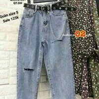 Quần baggy jean rách gối