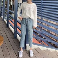 Quần baggy jean rách gối