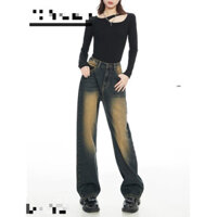 Quần baggy jeans loang ( bò ) Domi lưng siêu cao hàng chuẩn xịn nhe ạ ( hình thật 100%) alohashop91