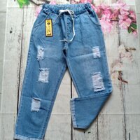 quần baggy jeans lưng thun 9 tấc