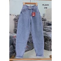 QUẦN BAGGY JEANS NỮ LƯNG CAO  4 CÚC BẤM MÀU ĐẬM NHẠT