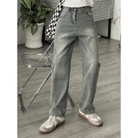 QUẦN BAGGY JEANS XANH XÁM FORM RỘNG UNISEX NAM NỮ (hình chụp thật)