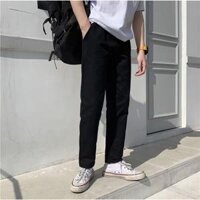 QUẦN BAGGY KAKI NAM NỮ DÁNG ĐỨNG ỐNG SUÔNG FORM RỘNG , QUẦN KAKI UNISEX ỐNG SUỐNG TRƠN - ĐEN - M
