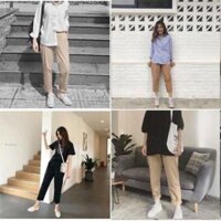 Quần Baggy Kaki Ống Suông Unisex - Đen