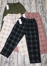 QUẦN BAGGY LỠ CARO CHẤT ĐŨI CHO NỮ từ 40-60kg