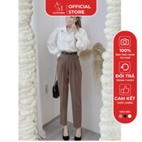 Quần baggy lưng cao ống đứng tặng kèm dây lưng da cao cấp xưởng quần tây Anmy Q446