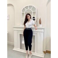 Quần Baggy lưng cao phối chữ siêu hot, Quần baggy tôn dáng cho bạn nữ