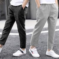 Quần baggy nam cạp chun ống côn chất đũi mát mẻ - 5XL - Đen