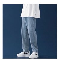 Quần baggy nam - jean nam dày phong cách hàn quốc- baggy trơn xám xanh