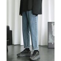 Quần Baggy Nam Jean Ống Rộng Dáng Suông Xanh Trơn Phong Cách Chuẩn Men Hàn quốc - Hot trend 2021