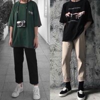 Quần Baggy Nam Nữ KAKI Ống Suông Unisex  - Kiểu quần kaki nam nữ thun vải đen và be tan , hồng  ྇