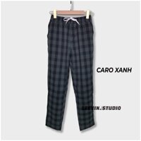 Quần Baggy Nam Nữ Kẻ Caro PLAID Ống Suông - hien68thuc