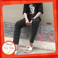 Quần Baggy Nam Nữ Kẻ Caro PLAID Ống Suông Unisex - Kiểu quần baggy nữ vải Plaid kẻ caro dáng suông rộng Leevin Store