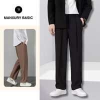 Quần baggy nam ống suông cạp chun co giãn quần ống côn dáng suông quần tây nam công sở mềm mịn 6515