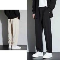 Quần baggy nam ống suông cạp chun co giãn quần ống côn dáng suông công sở mềm mịn 6515