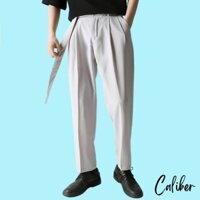 Quần baggy nam - quần ống rộng nam  form rộng - đai vải hàn cao cấp CALIBER hai màu đen , be QV01