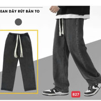 Quần baggy nam trơn màu xám đen ống rộng lưng thun thiết kế trẻ trung thoải mái Tfashion24h ms827
