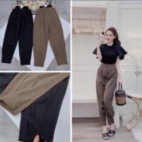 Quần Baggy Nữ AUTHENTIC TOTOSA SHOP có khóa kéo gấu, Quần tây nữ siêu đẹp phong cách Hàn Quốc_TT18