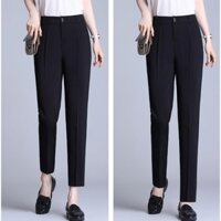 Quần Baggy nữ bigsize lưng cao chất vải tuyết mưa Kiểu quần tây nữ màu đen mặc công sở - đi học- học sinh - trung niên